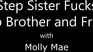 Molly Mae a hatalmas csöcsű nevelő húgi a  tesóval meg a haverjával kúr édeshármasban - Pornoflix