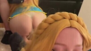 Zelda cosplayes amatőr nagyméretű kannás nőci pöcst szop - Pornoflix