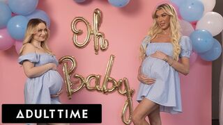 Bombázó terhes barinők hármasban: Rylee Blake és Aubrey Kate kamagyolnak egy hűtlen férjjel!