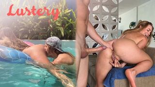 Buxom világos szőke amateur valagát kefélik úszás után