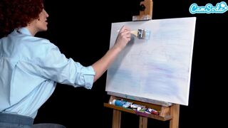Ryan Keely bob ross cosplayban festés óráján megvadul a orbitális cicis milf