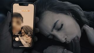 Fiatal bige megcsalja a pasiját és cumizza a orbitális péniszt